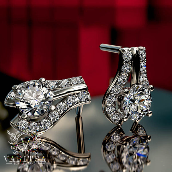 0.91ct Brilliant Cut Diamond Gold Earrings - 03NN03